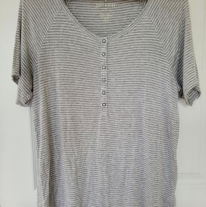 American eagle soft and sexy shirt. Size large. Grey and white stripe.
